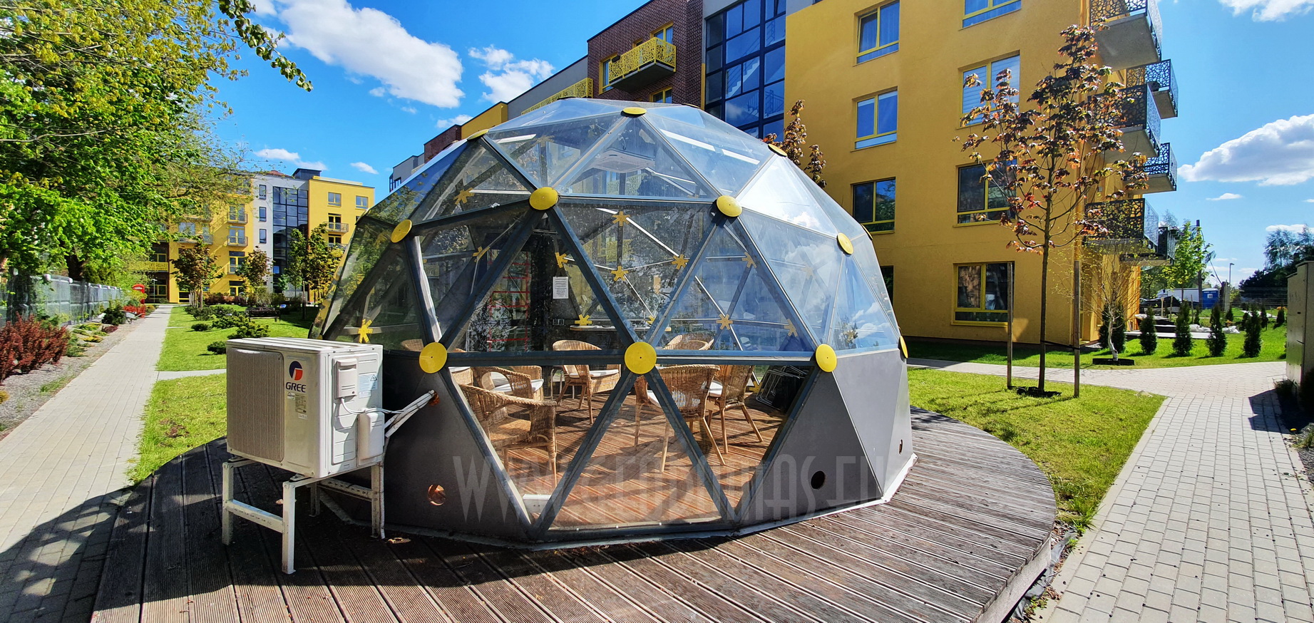 20m2 Wood Lounge Ø5m Dome | Fontanu Namai, Vilnius