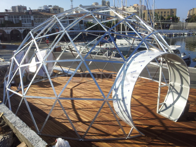 Bar Restaurant Glass Dome Ø8m H6m, Puerto de Ceuta, Spain