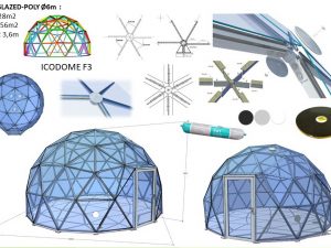 28m2 ОДИНОЧНОЕ СТЕКЛО Ø6m ICO F3 H3,6m