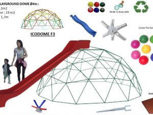 12m2 ИГРОВАЯ ПЛОЩАДКА Ø4m ICO F3 ПОНИЖЕННАЯ H1.7m